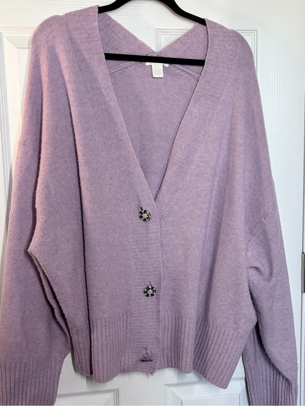 H&M Lilac V-Neck Button Cardigan